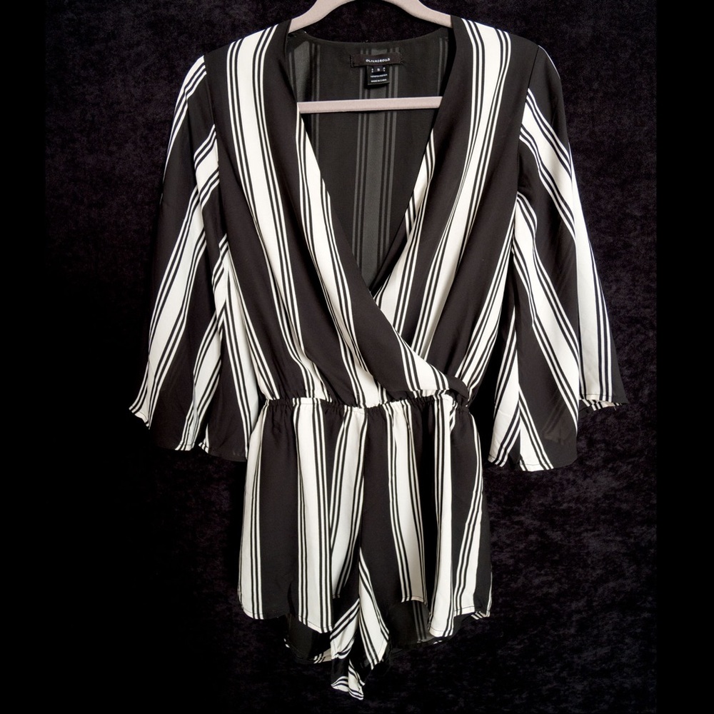 Striped romper size Small